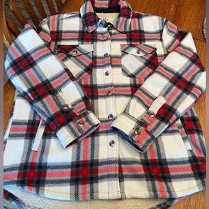 SAGE COLLECTIVE PLAID SHACKET